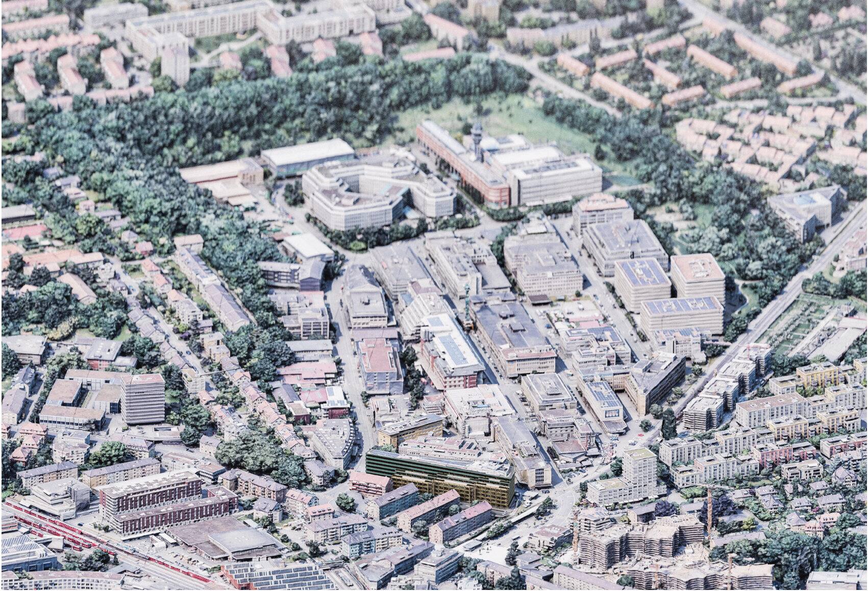 Aerial view of the Binz industrial quarter in Zürich
