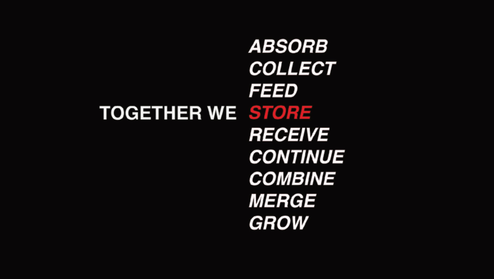 Film still: together we store, receive, continue