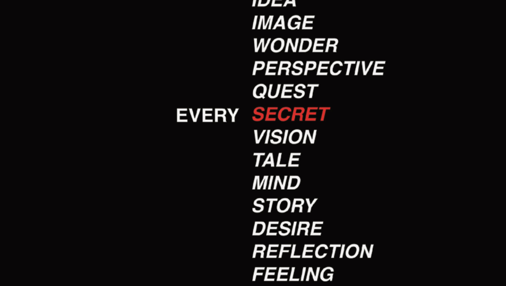 Film still: every secret, vision, tale