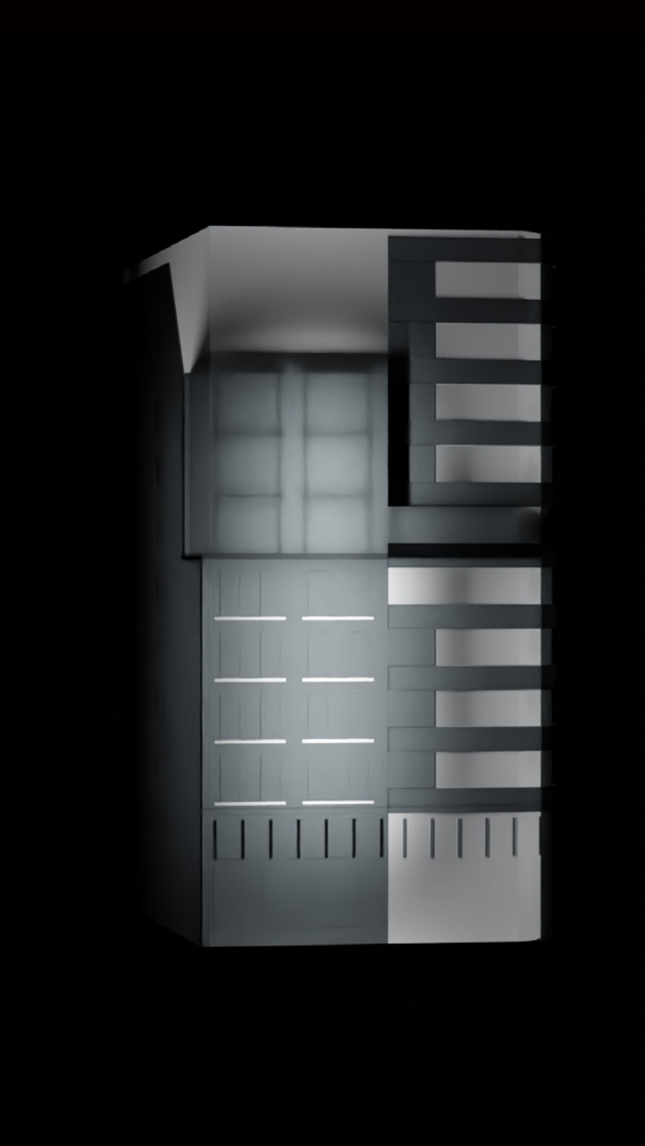 Backlit model study, variant 3